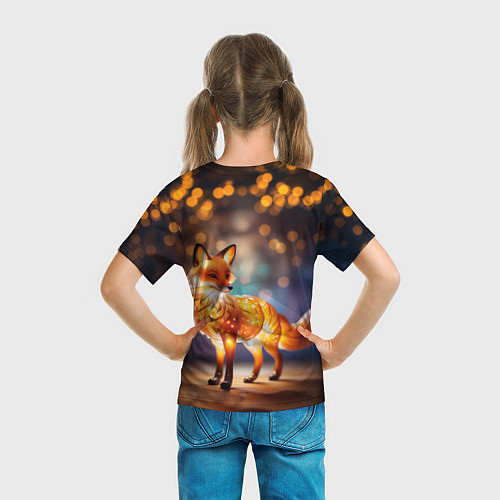 Детская футболка Декоративная оранжевая статуэтка лисы / 3D-принт – фото 6