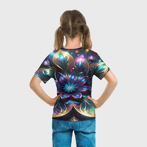Детская футболка Абстрактный фрактальный цветок / 3D-принт – фото 6