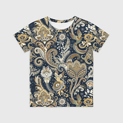 Футболка детская Индийские этнические узоры пейсли, цвет: 3D-принт