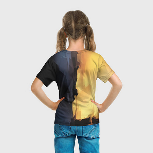 Детская футболка Девушка в зеркальной броне / 3D-принт – фото 6