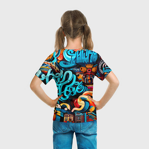Детская футболка Abstract graffiti - ai art / 3D-принт – фото 6