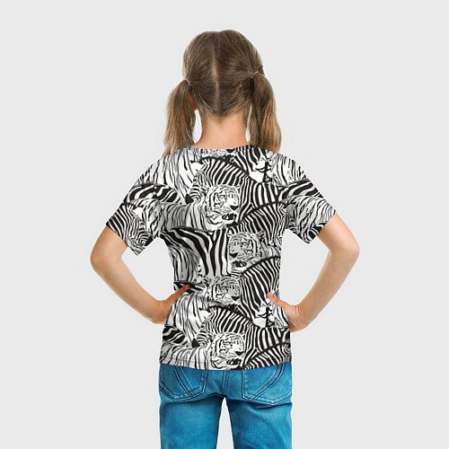 Детская футболка Зебры и тигры / 3D-принт – фото 6