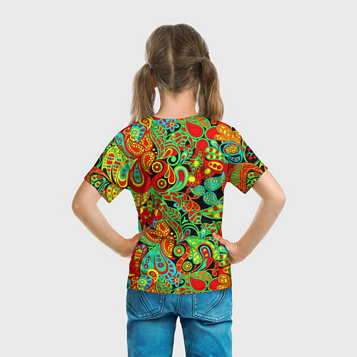 Детская футболка Индийский этнический орнамент пейсли / 3D-принт – фото 6