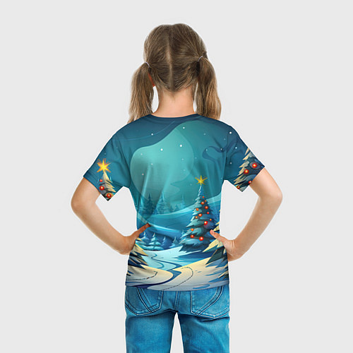 Детская футболка Маленький новогодний милый дракошка 2024 / 3D-принт – фото 6