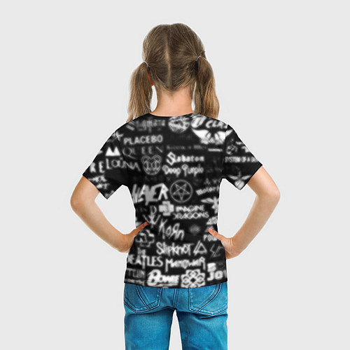 Детская футболка AC DC all logo band / 3D-принт – фото 6