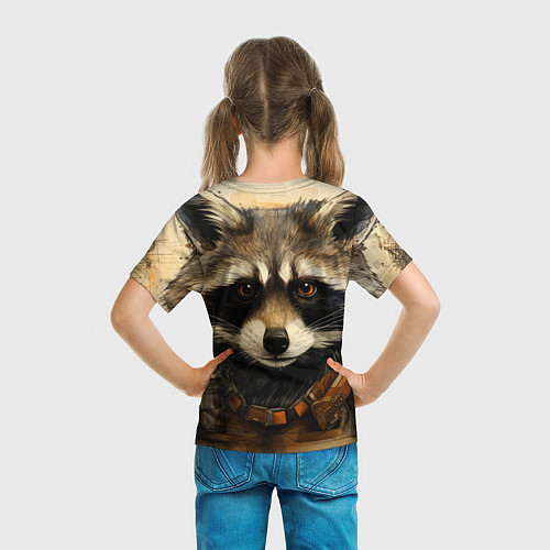 Детская футболка Енот в стиле диаграмм Давинчи / 3D-принт – фото 6