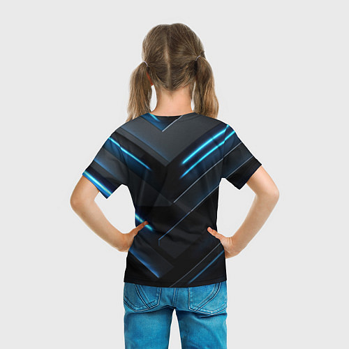 Детская футболка Оттенки синего абстракт / 3D-принт – фото 6