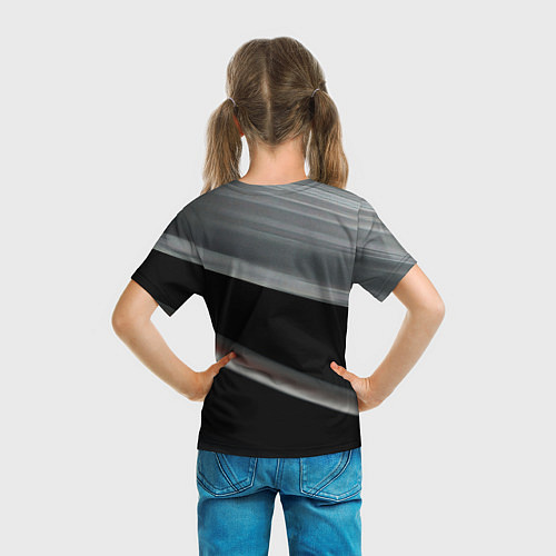 Детская футболка Black grey abstract / 3D-принт – фото 6