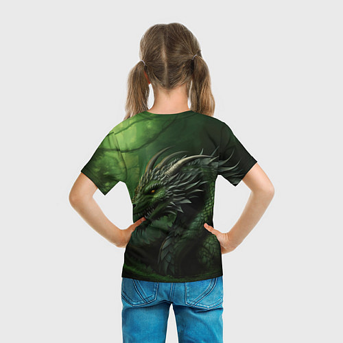 Детская футболка Зеленый дракон символ 2024 / 3D-принт – фото 6