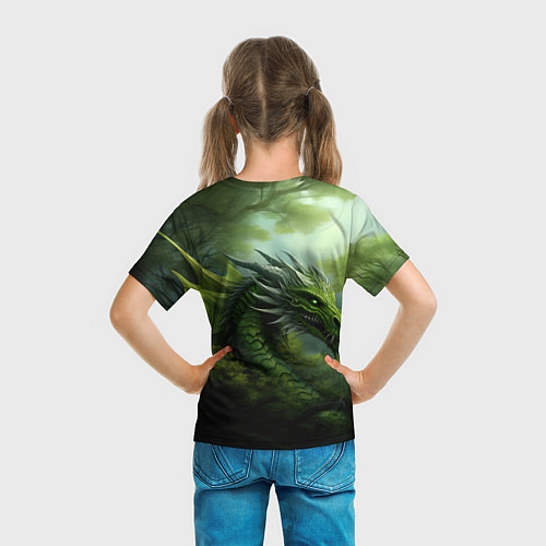 Детская футболка Зеленый фэнтази дракон 2024 / 3D-принт – фото 6