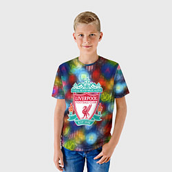 Футболка детская Liverpool все logo неон, цвет: 3D-принт — фото 2