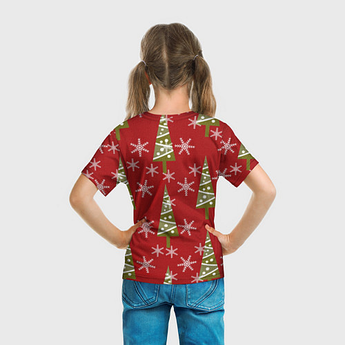 Детская футболка Елочка со снежинками / 3D-принт – фото 6