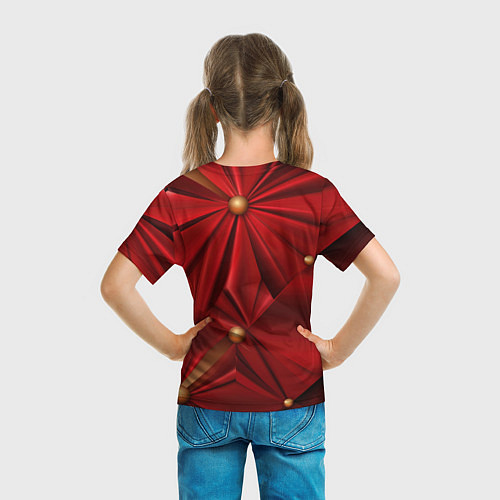 Детская футболка Красный материал со складками / 3D-принт – фото 6