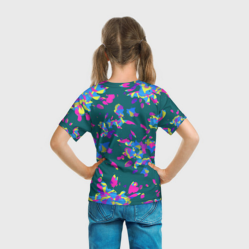 Детская футболка Абстрактные лепестки / 3D-принт – фото 6