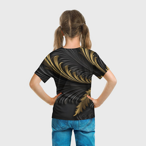 Детская футболка Герб России черный и золотой фон / 3D-принт – фото 6