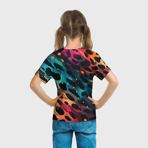 Детская футболка Разноцветный леопардовый паттерн / 3D-принт – фото 6