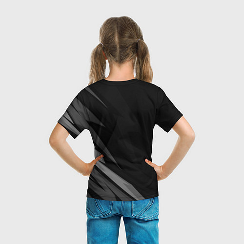 Детская футболка Герб России - черно-белая абстракция / 3D-принт – фото 6