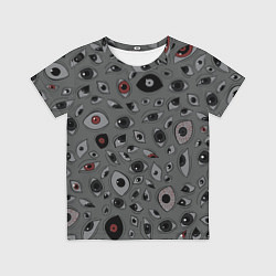 Футболка детская Серый цвет: глазики-косоглазики, цвет: 3D-принт