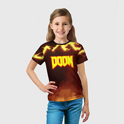 Футболка детская Doom storm огненное лого, цвет: 3D-принт — фото 2