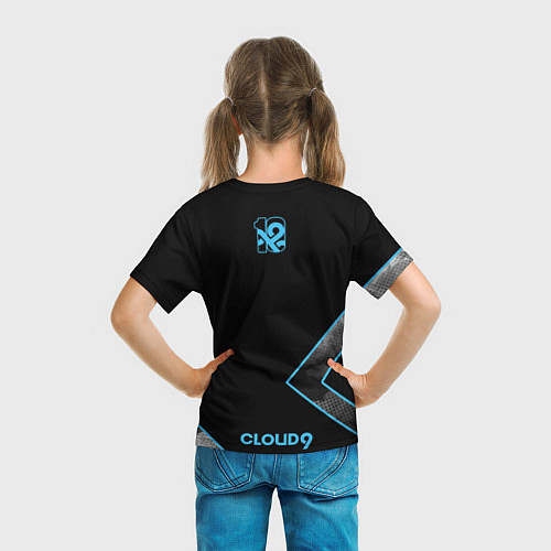 Детская футболка Cloud9 - Форма команды,чёрные облака 2024 / 3D-принт – фото 6