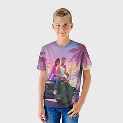 Футболка детская Jason & Lucia - GTA 6 official art, цвет: 3D-принт — фото 2