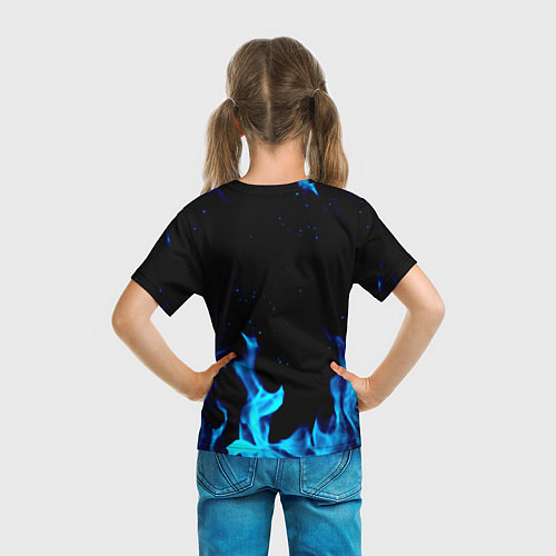 Детская футболка Ведьмак лого огонь / 3D-принт – фото 6
