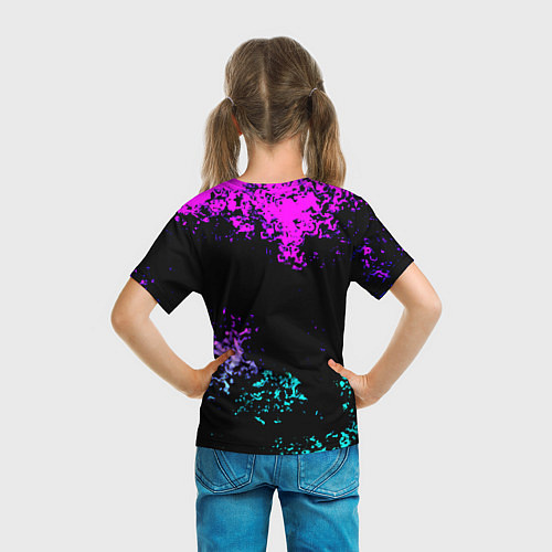 Детская футболка Fortnite капли неоновых красок / 3D-принт – фото 6