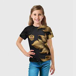 Футболка детская Золотой герб России, цвет: 3D-принт — фото 2