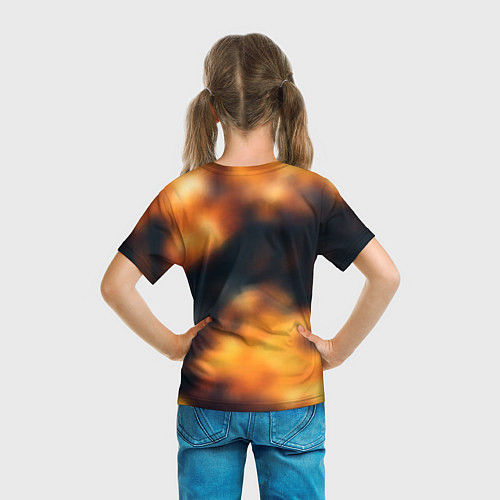 Детская футболка Герб РФ градиент огня / 3D-принт – фото 6