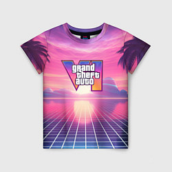 Футболка детская GTA 6 Vaporwave, цвет: 3D-принт