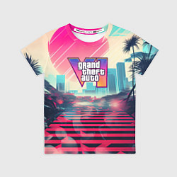 Футболка детская GTA 6 retro abstract, цвет: 3D-принт