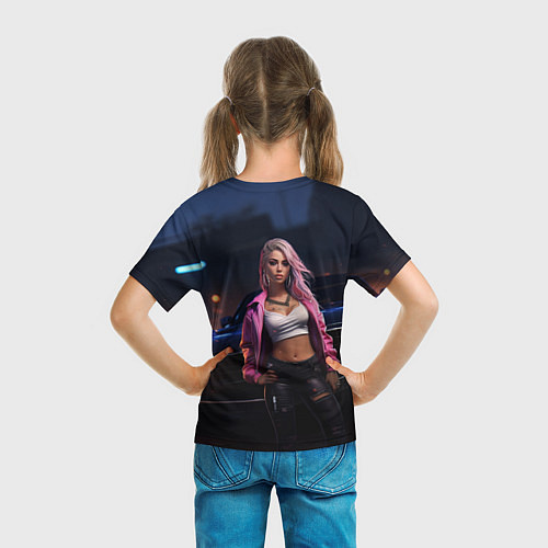 Детская футболка GTA 6 девушка у машины / 3D-принт – фото 6
