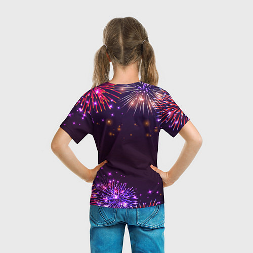 Детская футболка Праздничная Елизавета: фейерверк / 3D-принт – фото 6