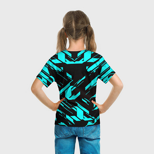 Детская футболка Айзек стиль неоновый броня / 3D-принт – фото 6
