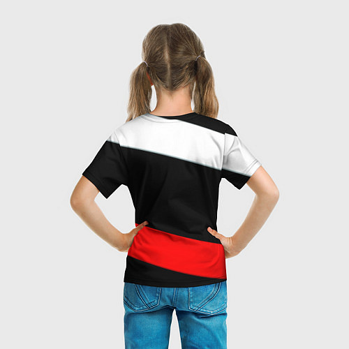 Детская футболка Barcelona stripes sport / 3D-принт – фото 6