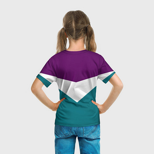 Детская футболка FIRM темная сирень и бирюза / 3D-принт – фото 6