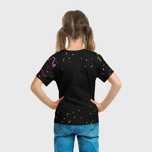 Детская футболка Праздничная Варвара конфетти / 3D-принт – фото 6