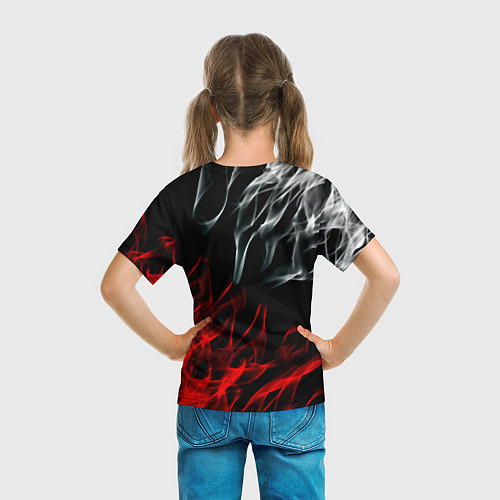 Детская футболка Ведьмак лого битва огней / 3D-принт – фото 6