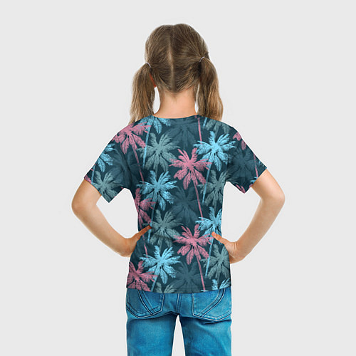 Детская футболка Паттерн - пальмы / 3D-принт – фото 6