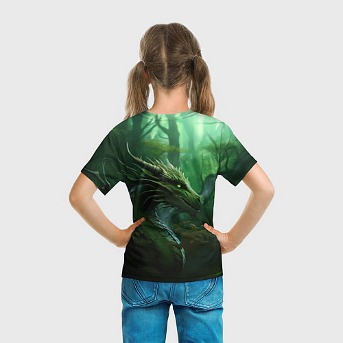Детская футболка Зеленый лесной дракон 2024 / 3D-принт – фото 6