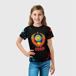 Футболка детская Моя страна СССР краски, цвет: 3D-принт — фото 2