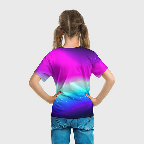 Детская футболка Love death robots neon gradient serial / 3D-принт – фото 6