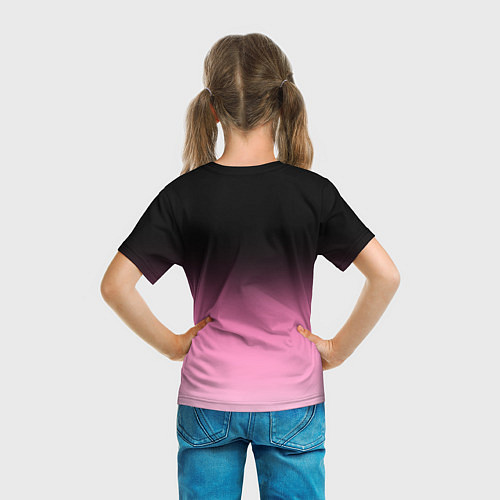 Детская футболка Черно-розовый градиент / 3D-принт – фото 6