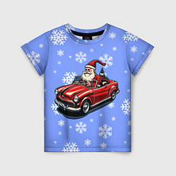 Футболка детская Дед Мороз едет на машине, цвет: 3D-принт
