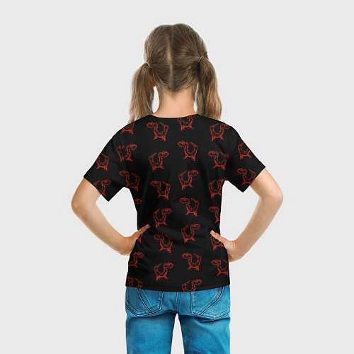 Детская футболка Паттерн красных драконов / 3D-принт – фото 6