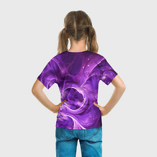 Детская футболка Фиолетовая фрактальная абстракция / 3D-принт – фото 6