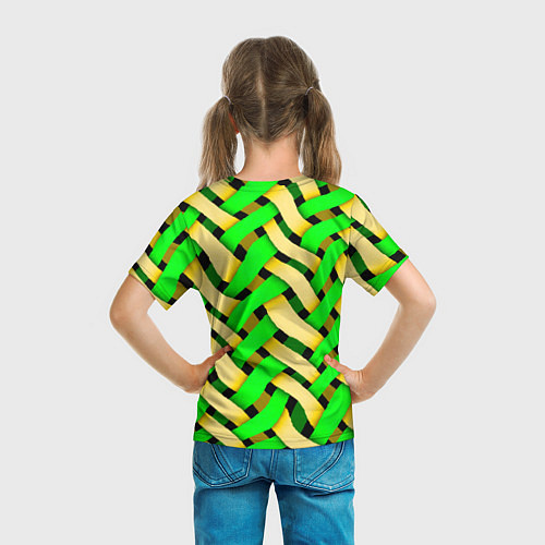 Детская футболка Кислотная объёмная плетёнка / 3D-принт – фото 6