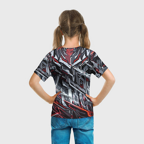 Детская футболка Агрессивный металл красный / 3D-принт – фото 6