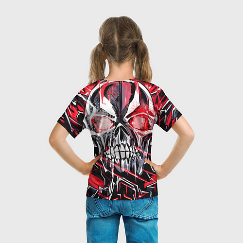 Детская футболка Красный адский череп / 3D-принт – фото 6