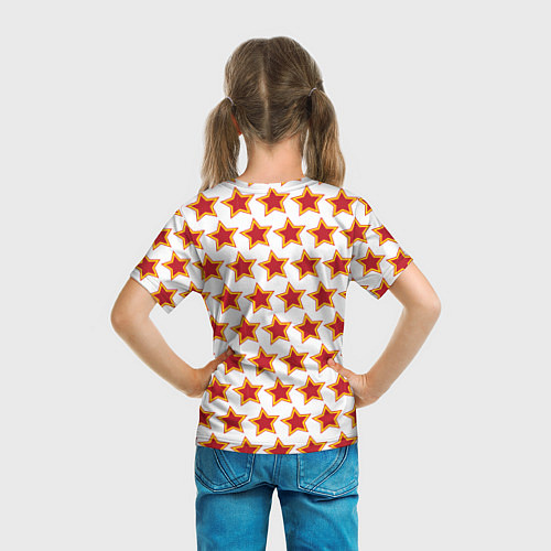 Детская футболка Красные звезды с контуром / 3D-принт – фото 6